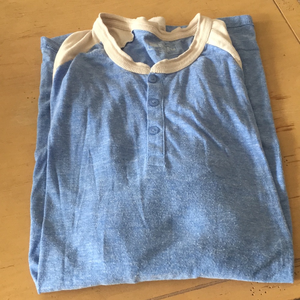 3xl lularoe Mark blue with tan sleeves